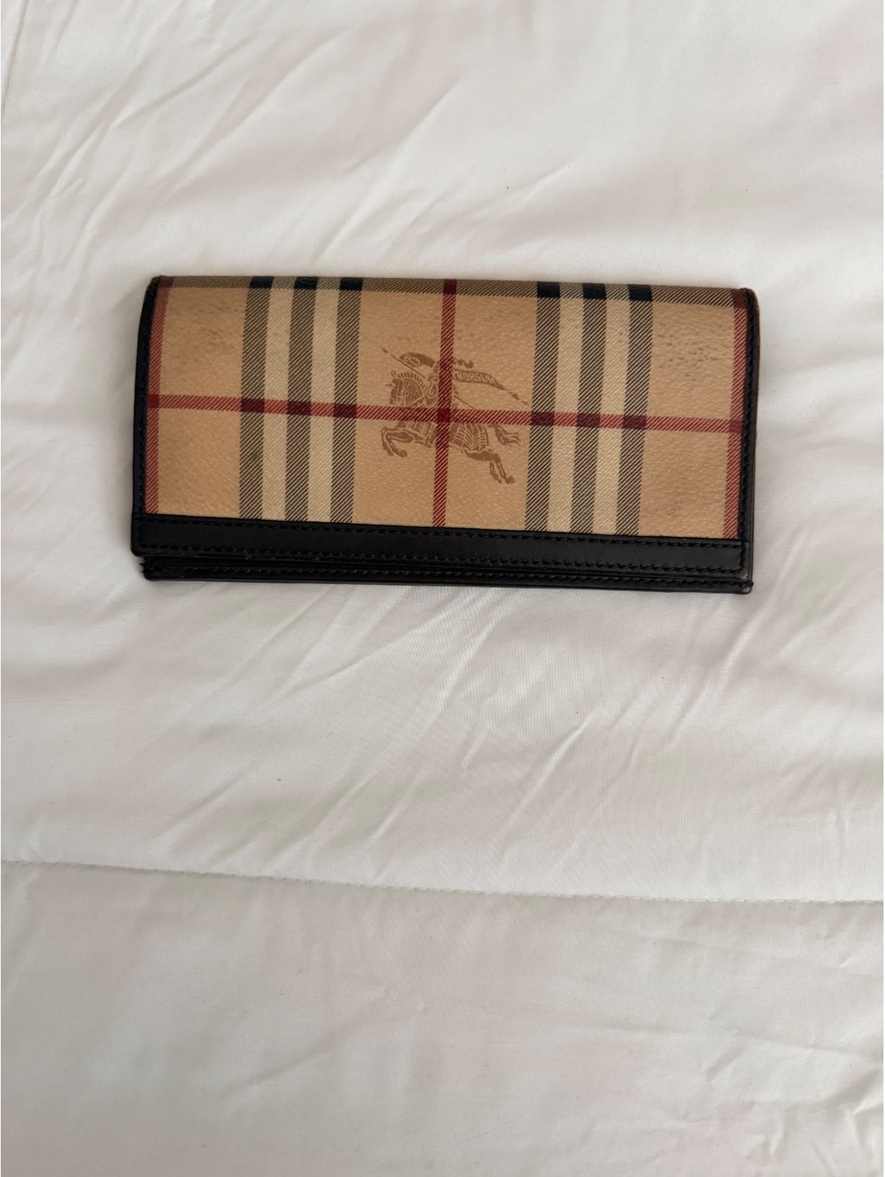 Burberry Vintage Check Leather Long Wallet Made in Italy